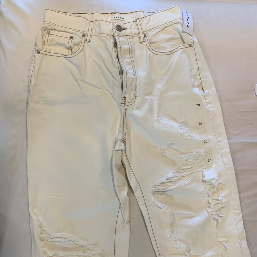 Size 26 white Pacsun Dad Jeans